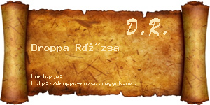 Droppa Rózsa névjegykártya